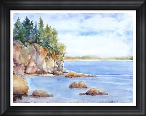 Framed Shore Line I Print