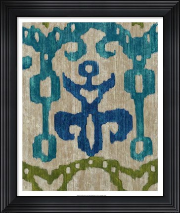 Framed Teal Ikat III Print