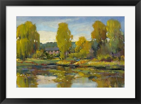 Framed Monet&#39;s Water Lily Pond II Print