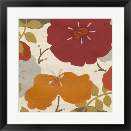 Framed Hibiscus Fresco II Print