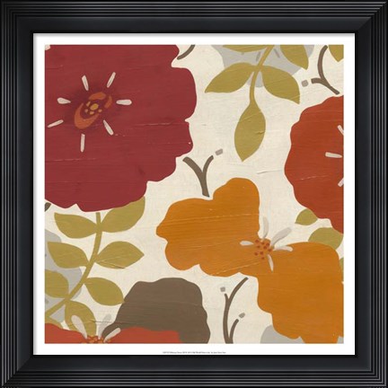 Framed Hibiscus Fresco III Print