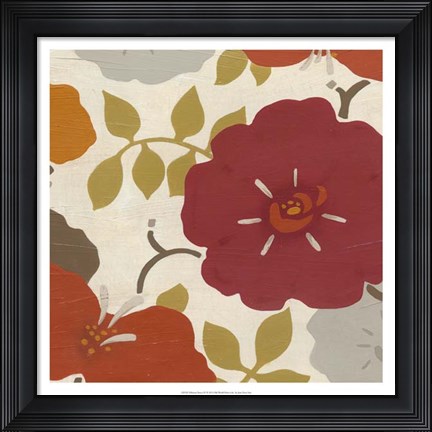 Framed Hibiscus Fresco IV Print