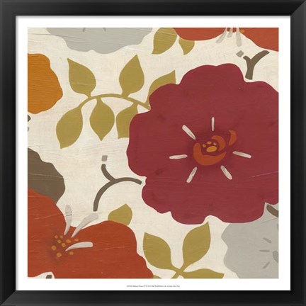Framed Hibiscus Fresco IV Print