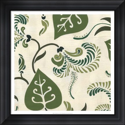 Framed Verdant Fresco I Print