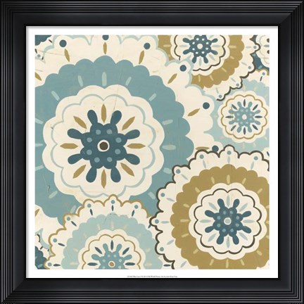 Framed Blue Lace I Print