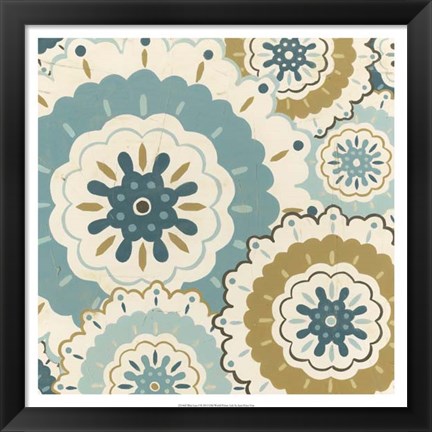 Framed Blue Lace I Print