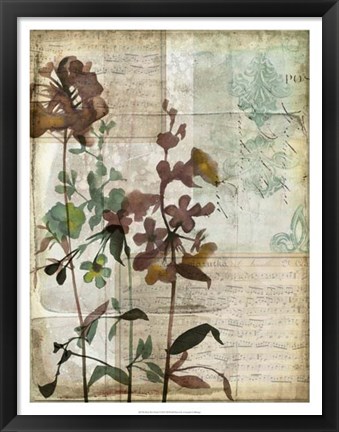 Framed Music Box Floral I Print