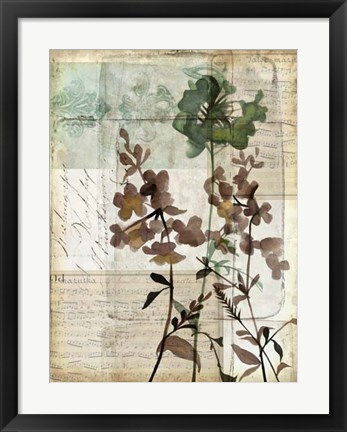 Framed Music Box Floral II Print