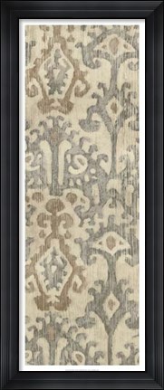 Framed Linen Ikat I Print