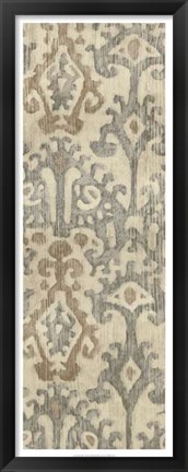 Framed Linen Ikat I Print