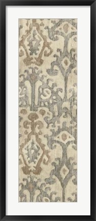 Framed Linen Ikat I Print