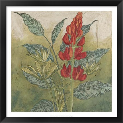 Framed Crimson Tropical II Print