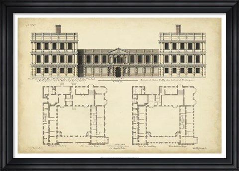 Framed Elevation &amp; Plan for Castle Abby Print