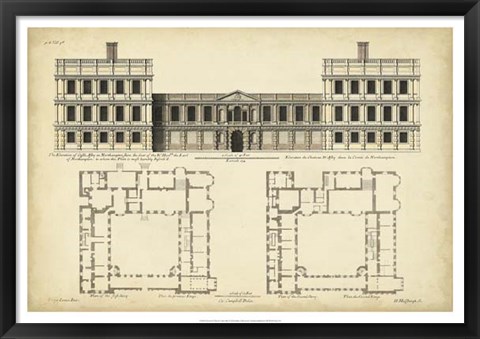 Framed Elevation &amp; Plan for Castle Abby Print