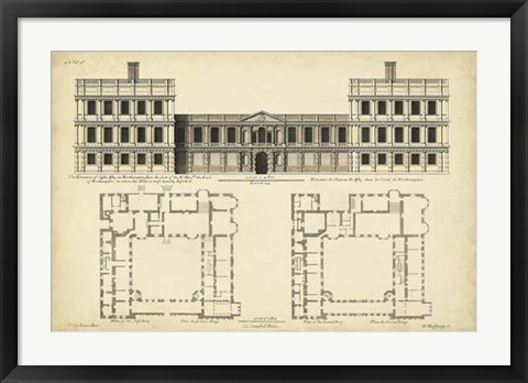 Framed Elevation &amp; Plan for Castle Abby Print