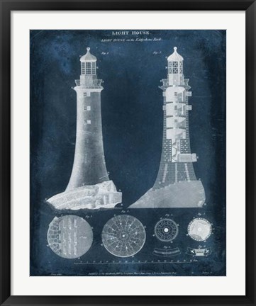 Framed Lighthouse Blueprint Print