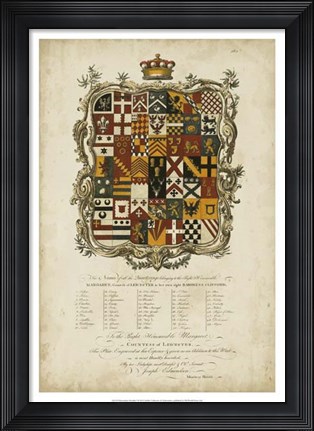Framed Edmondson Heraldry I Print