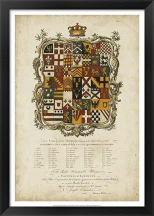 Framed Edmondson Heraldry I Print