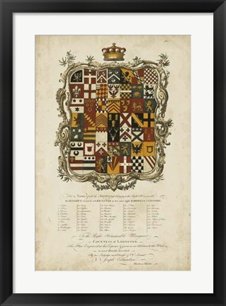 Framed Edmondson Heraldry I Print