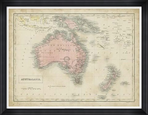 Framed Map of Australia Print