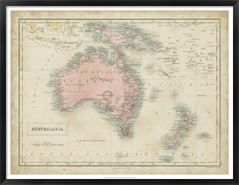 Framed Map of Australia Print