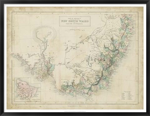 Framed Map of New South Wales Print