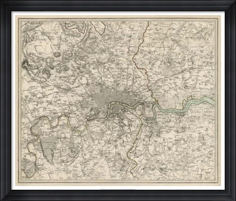 Framed Environs of London Print