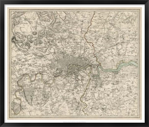 Framed Environs of London Print