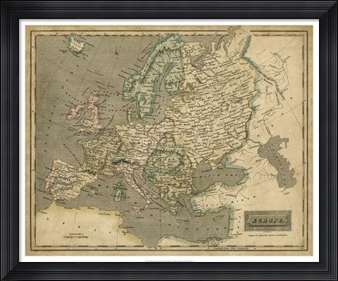 Framed Thomson&#39;s Map of Europe Print
