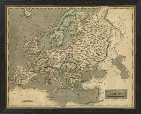 Framed Thomson&#39;s Map of Europe Print