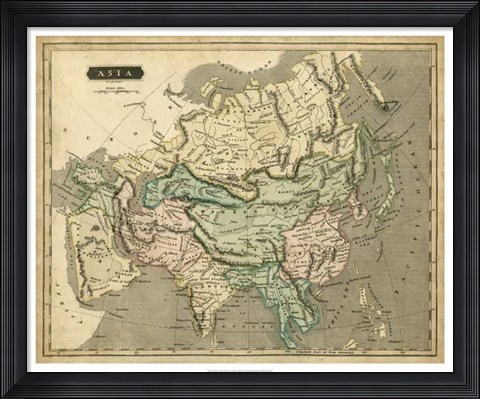 Framed Thomson&#39;s Map of Asia Print