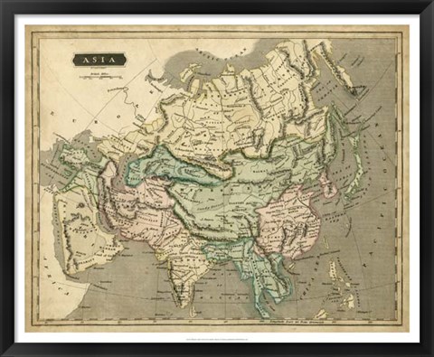 Framed Thomson&#39;s Map of Asia Print