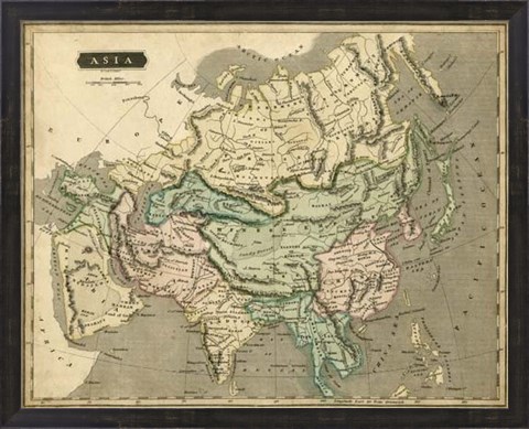 Framed Thomson&#39;s Map of Asia Print