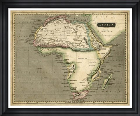 Framed Thomson&#39;s Map of Africa Print