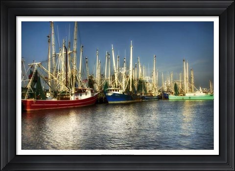 Framed Shrimp Boats II Print