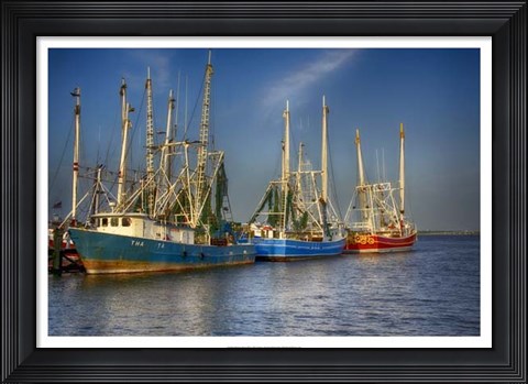 Framed Shrimp Boats III Print
