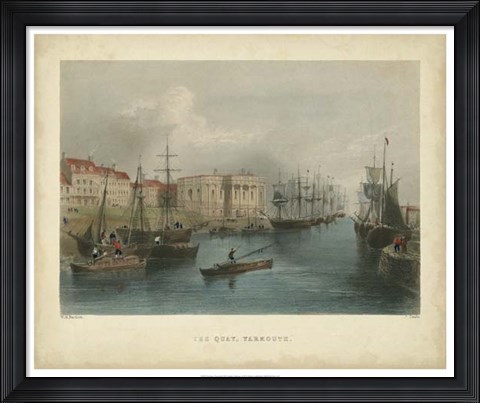 Framed Quay, Yarmouth Print