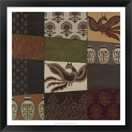 Framed Persian Textile I Print