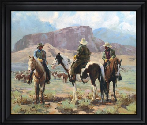 Framed Three Cowboys Print