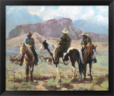 Framed Three Cowboys Print