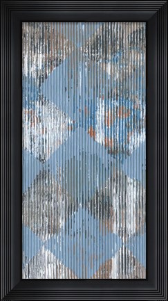 Framed Harlequin Blue I Print