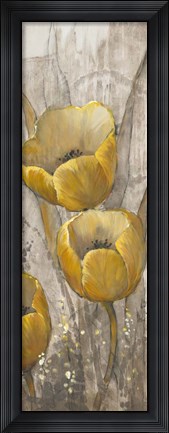 Framed Ochre Tulips I Print