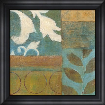 Framed Bronze Leaf Quadrant I Print