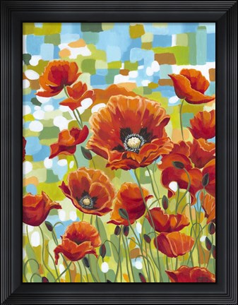 Framed Vivid Poppies I Print