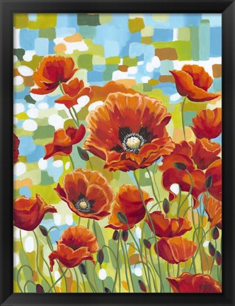 Framed Vivid Poppies I Print