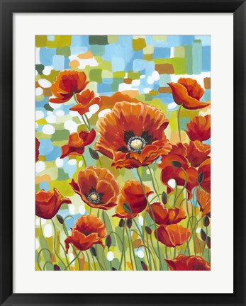 Framed Vivid Poppies I Print