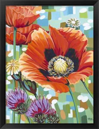 Framed Vivid Poppies II Print