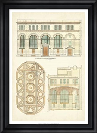 Framed Architect's Plan III Print
