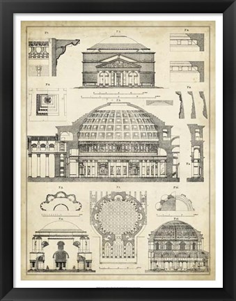 Framed Vintage Architect&#39;s Plan III Print