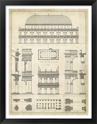 Framed Vintage Architect&#39;s Plan IV Print